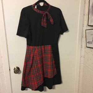 3/$20  Rosegal Black fit and flare with plaid accent  US XXL